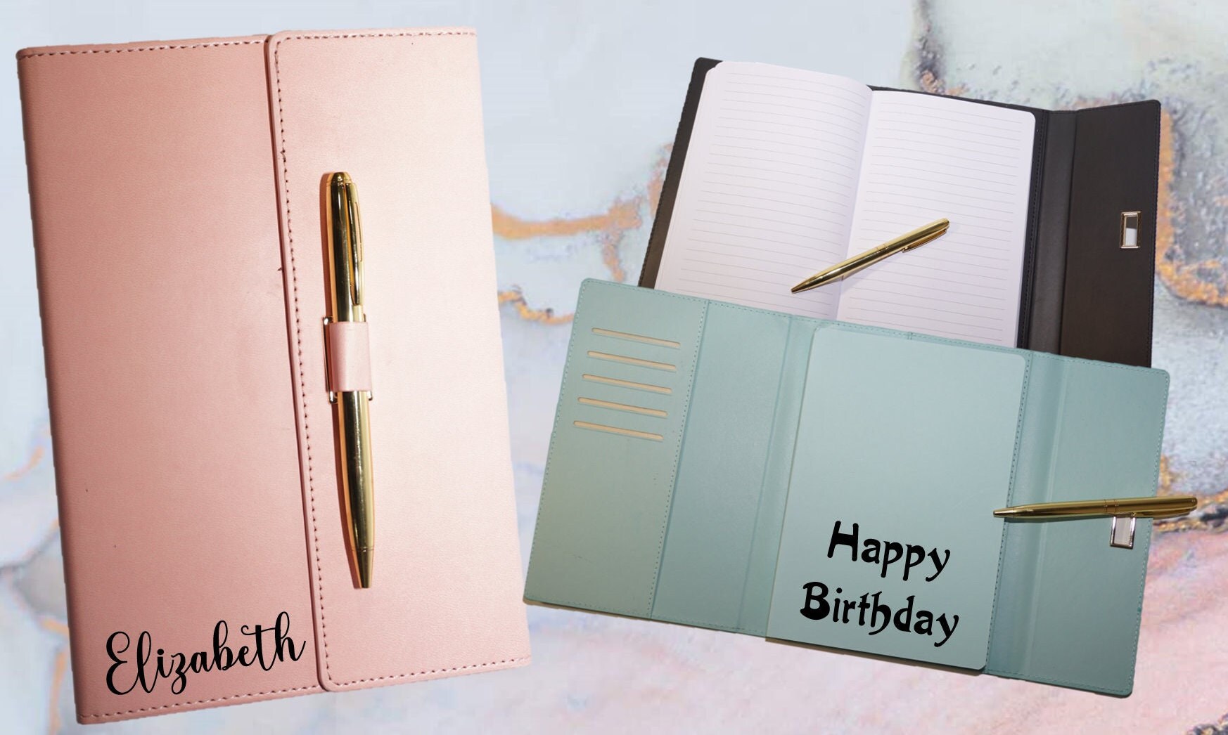 Personalised Notebook Organisation Planner | Vegan Leather | Card ...