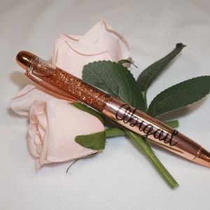 Personalised Glitter RoseGold Pen | Ballpoint Pen | Create Your Own Pen | Gift | Name Pen | Custom Your Own Pen | Pen For All Ocassions