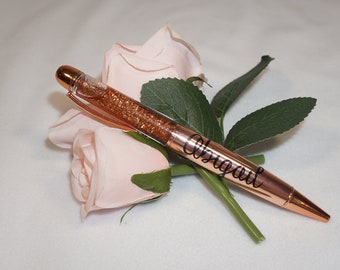 Personalised Glitter RoseGold Pen | Ballpoint Pen | Create Your Own Pen | Gift | Name Pen | Custom Your Own Pen | Pen For All Ocassions