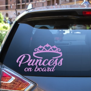 Car Baby Vinyl Sticker | Baby Princess On Board | Car Sticker | Funny Bumper Decal Sticker | Vinyl Sticker | Car Window Sticker | Sticker