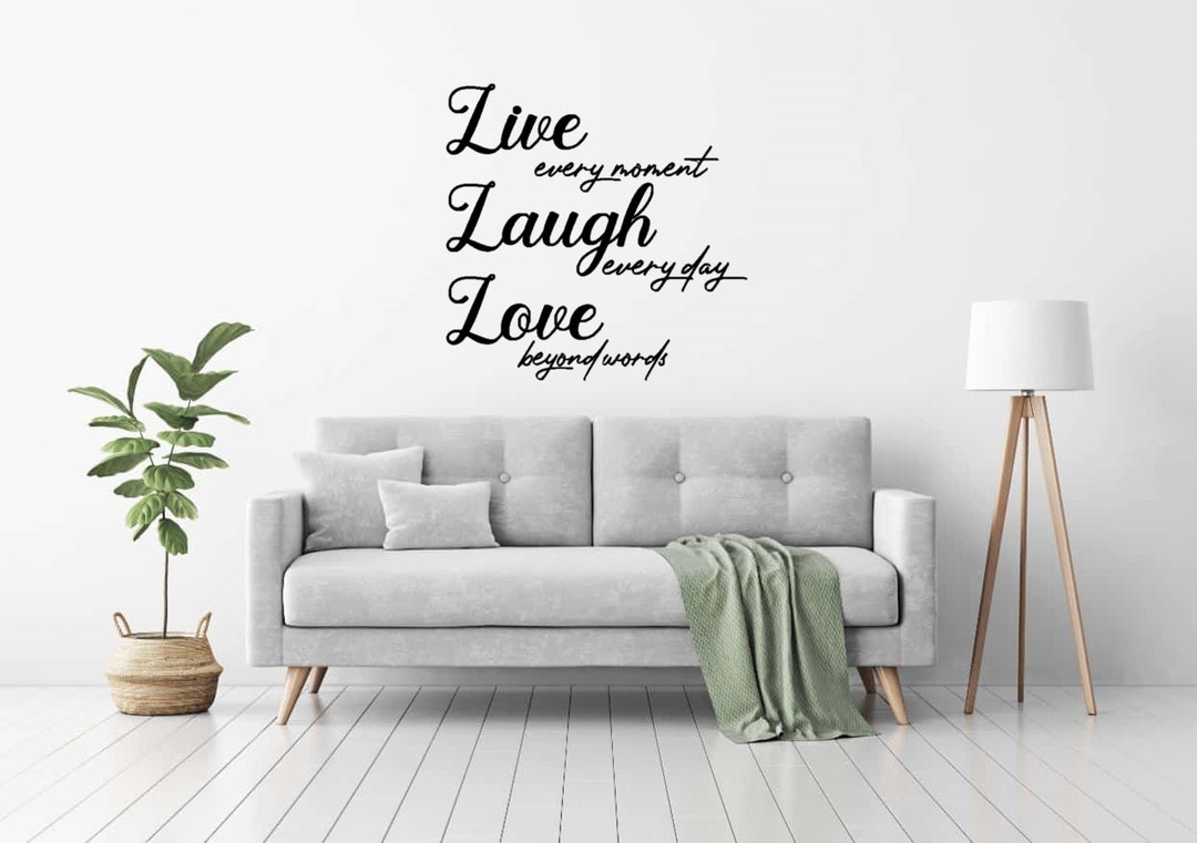Family Wall Vinyl Decal | Laugh Love Quote | Vinyl Sticker | Wall ...
