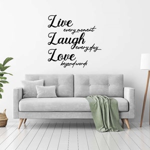 Family Wall Vinyl Decal | Laugh Love Quote | Vinyl Sticker | Wall Sticker | Art Sticker | Home Sticker | Family Sticker | Bedroom Sticker