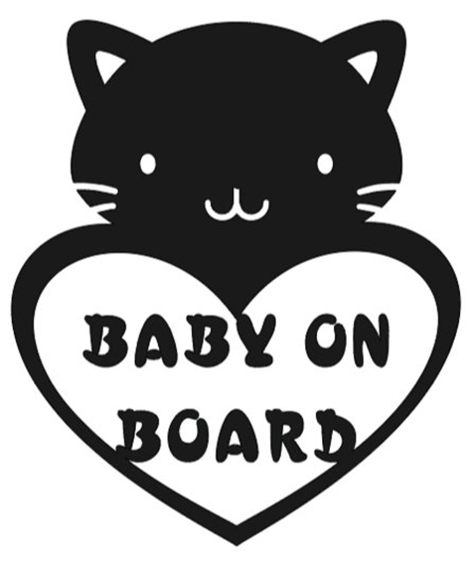 Baby Kitten Kitty Cat On Board Car Sticker Bumper Decal Vinyl Etsy