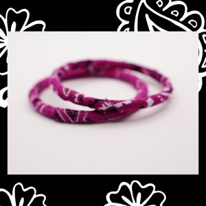 Fuchsia Bandana Bracelets/Outer Banks/OBX/Stackable Bangle/Set/Bo-ho bangle/Cute Bracelet/Fabric Wrap Bangle/OBX bandana bracelet