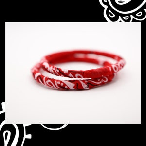 Red Bandana Bracelets/John B bracelets/OBX style/Outer Banks/Bo-ho bangle/OBX bandana bracelets/Bandana Jewelry/Red bandana