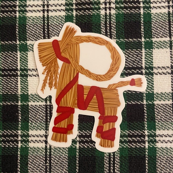 Yule Goat Sticker | Julbock Sticker | Swedish Style Straw Goat | Traditional Scandinavian Christmas Decal