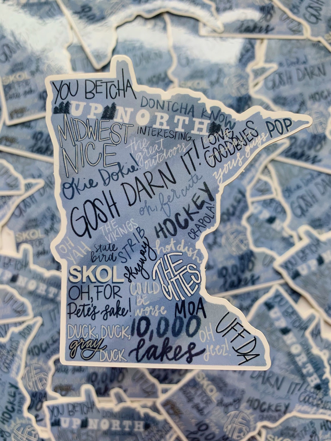 Minnesota State Sticker Minnesota Sayings Sticker Etsy