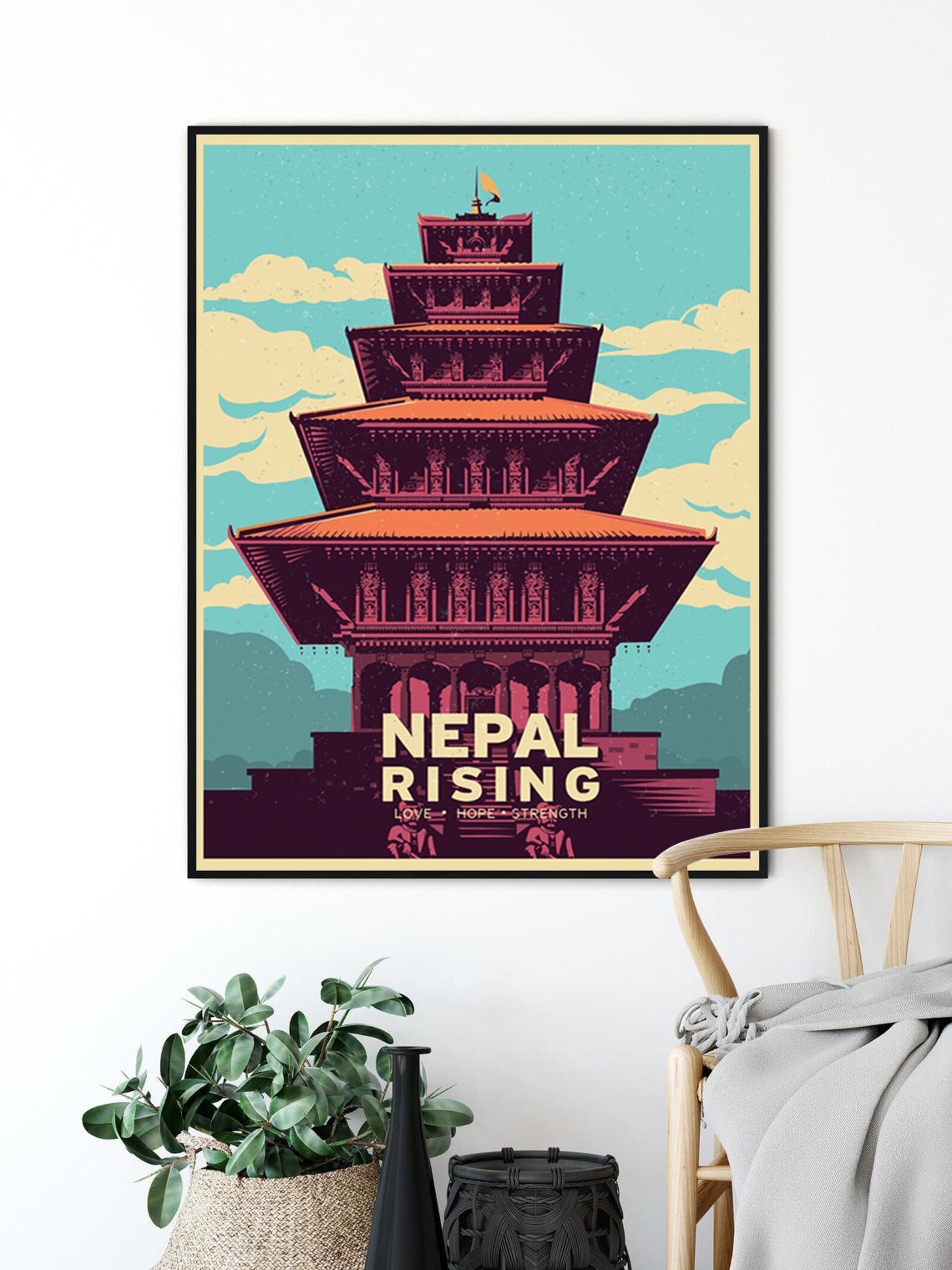 Nepal nepal travel poster nepal poster nepal painting Etsy