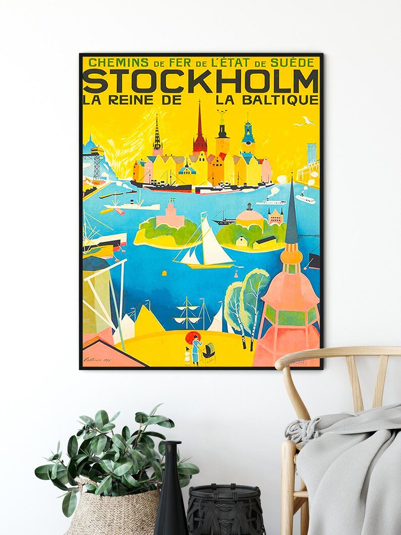 stockholm poster stockholm painting wall decor stockholm travel stockholm travel poster stockholm travel poster