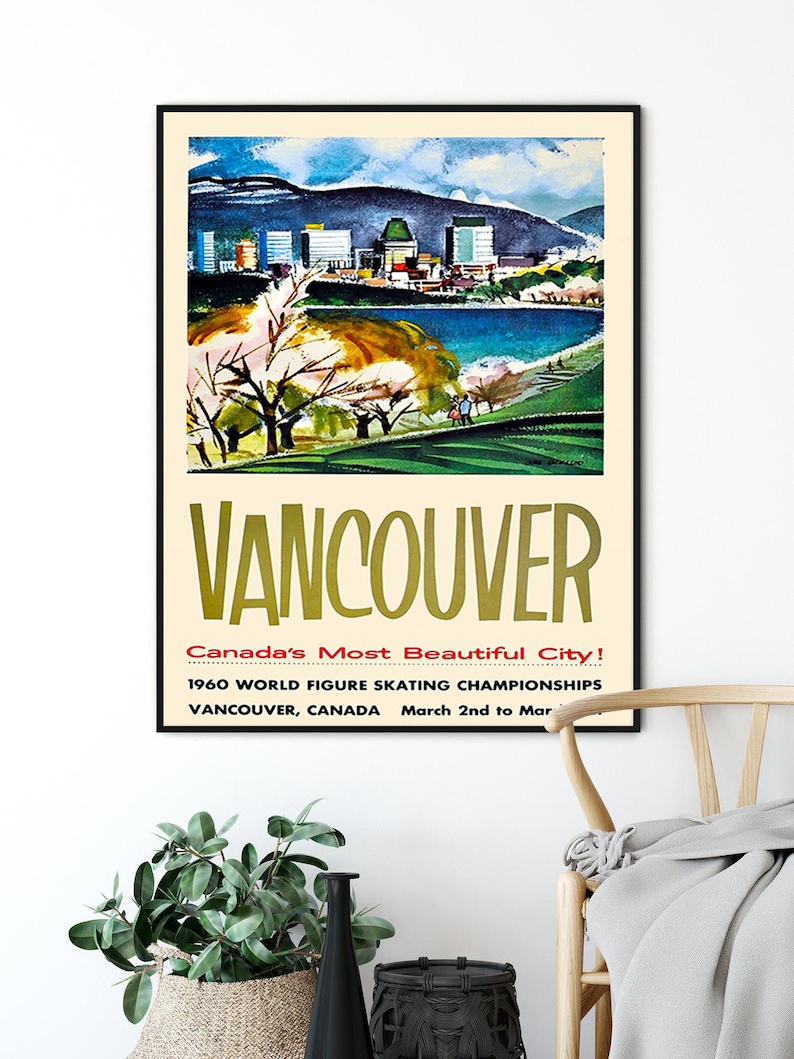 Vancouver Print vancouver travel poster vancouver poster Etsy