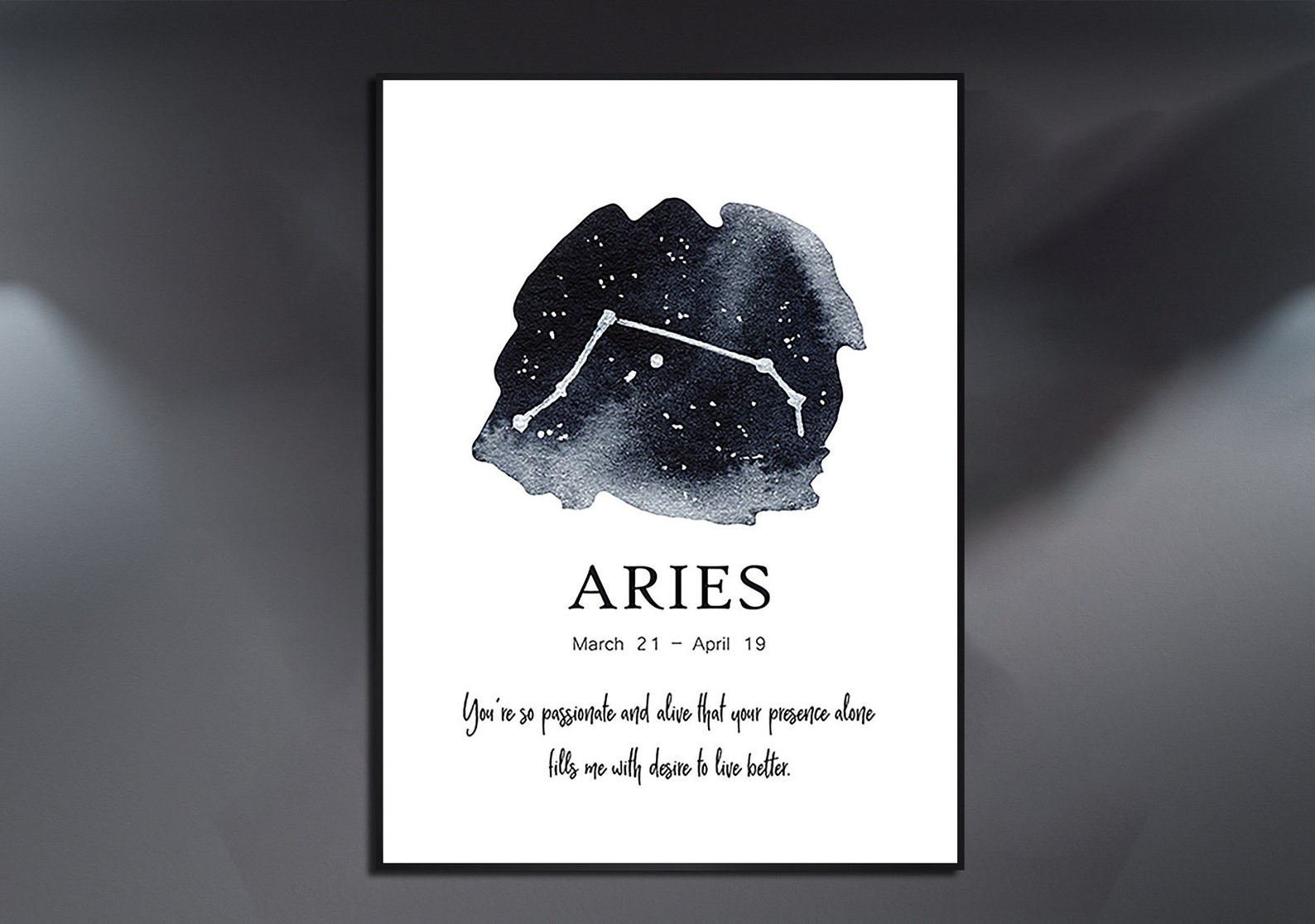 Aries Poster Zodiac Wall Art Astrology Poster Zodiac Prints Etsy