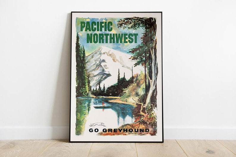 travel poster pacific northwest travel pacific northwest pacific northwest painting pacific northwest poster wall decor