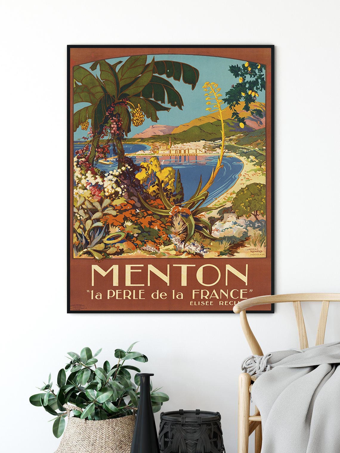 Menton menton travel poster menton poster menton painting | Etsy