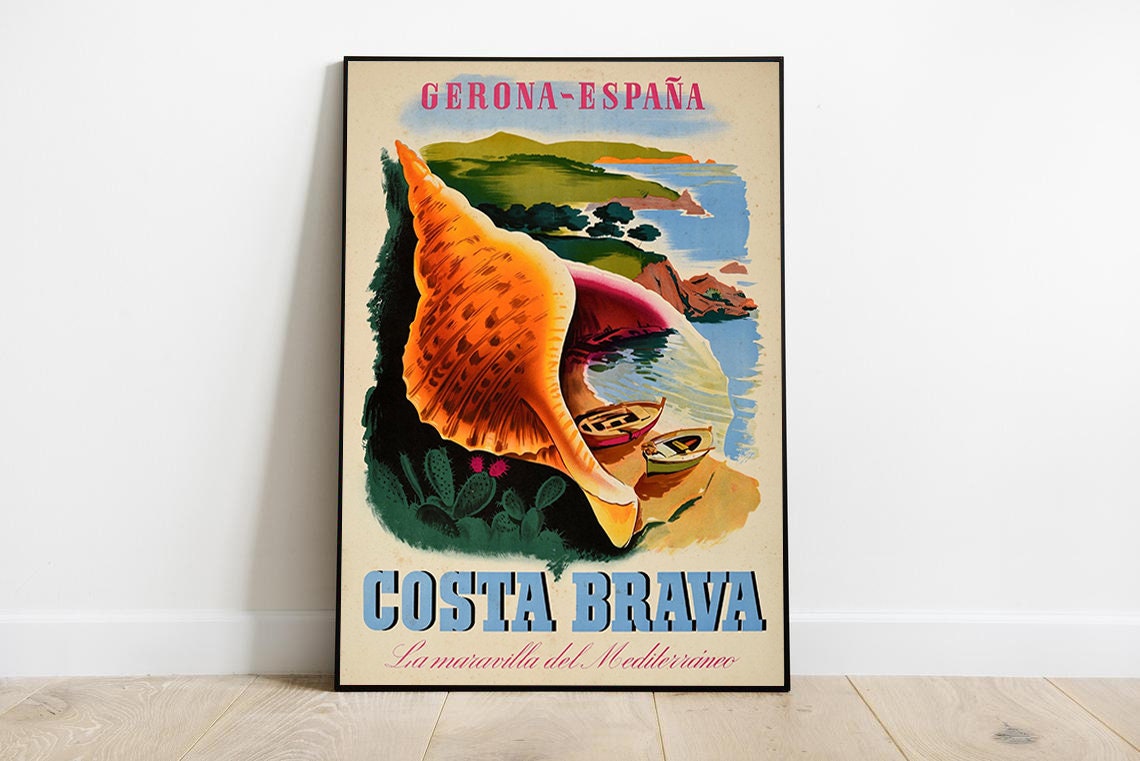 Gerona costa brava travel poster costa brava poster costa Etsy