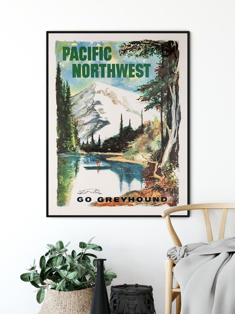 travel poster pacific northwest travel pacific northwest pacific northwest painting pacific northwest poster wall decor