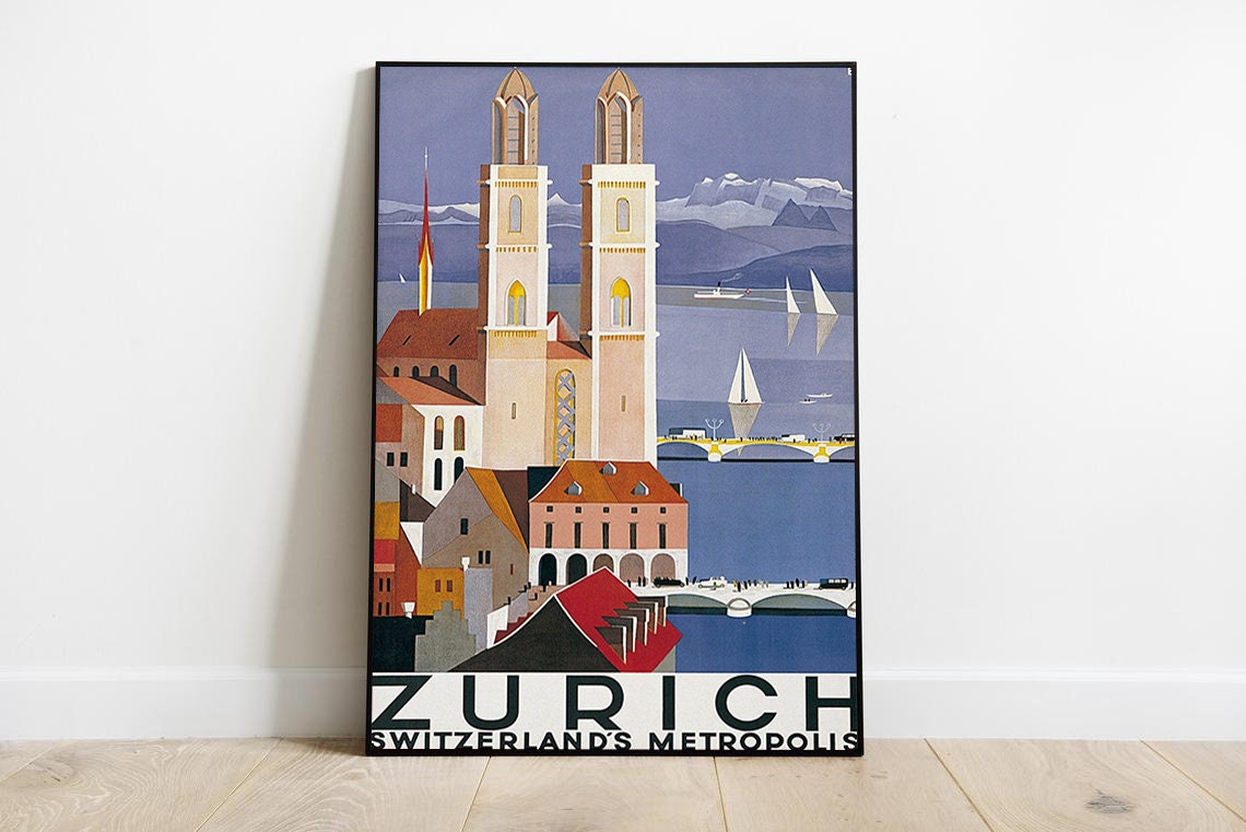 Zurich print zurich travel posterzurich posterzurich Etsy