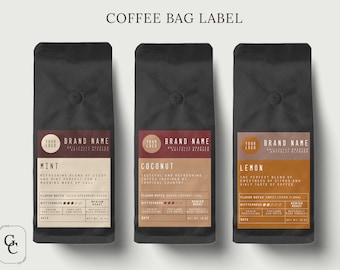 Printable Coffee Bag Label Template Editable Coffee Packaging | Etsy