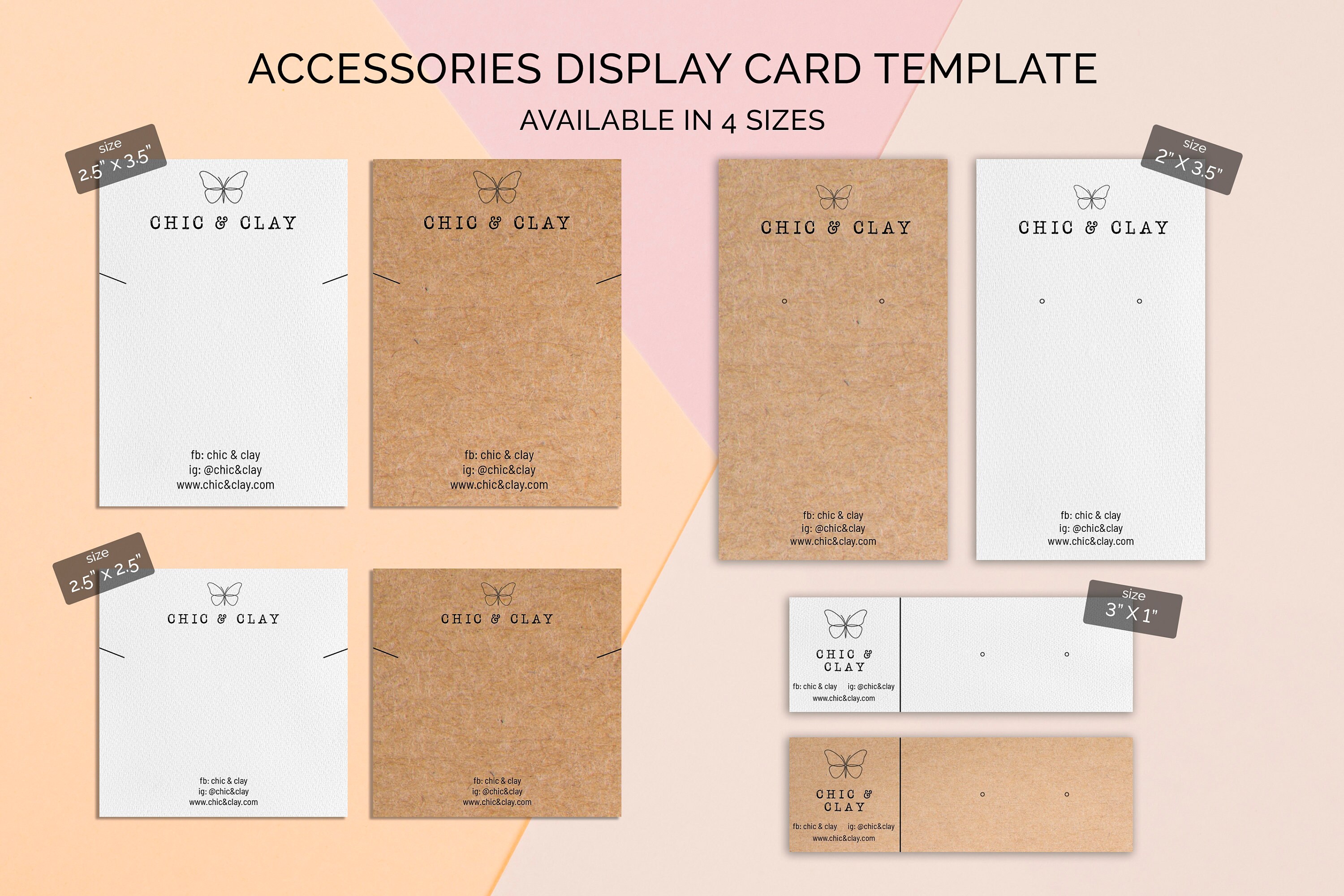 Editable Necklace and Earring Display Card Template | Etsy