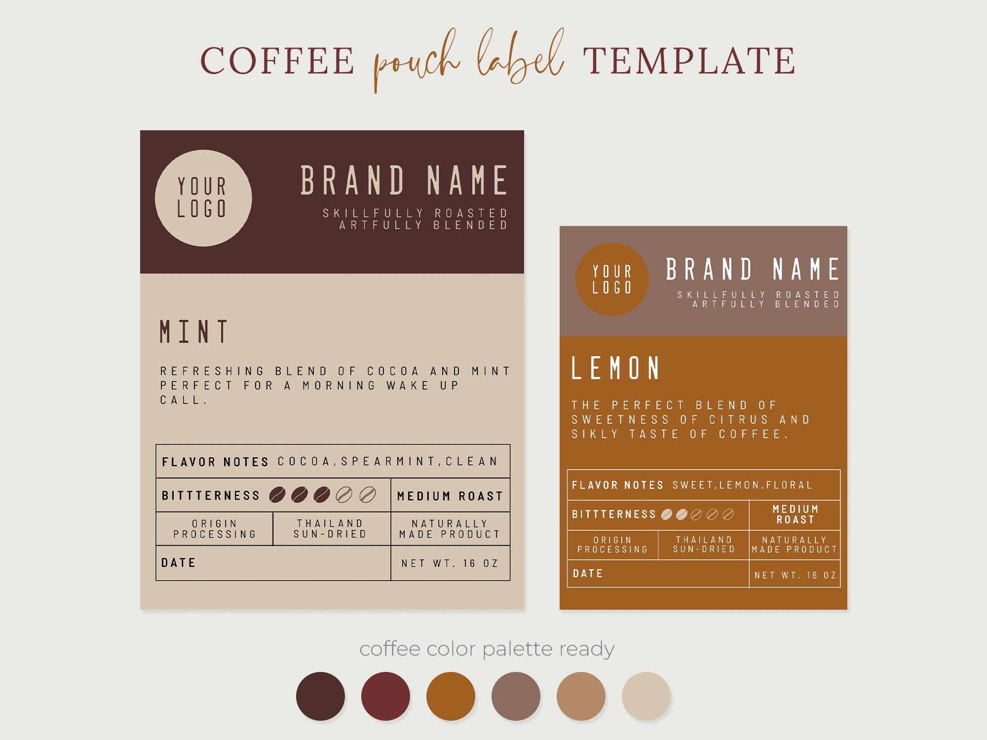 Editable and Printable Coffee Label Template DIY Coffee Etsy Canada