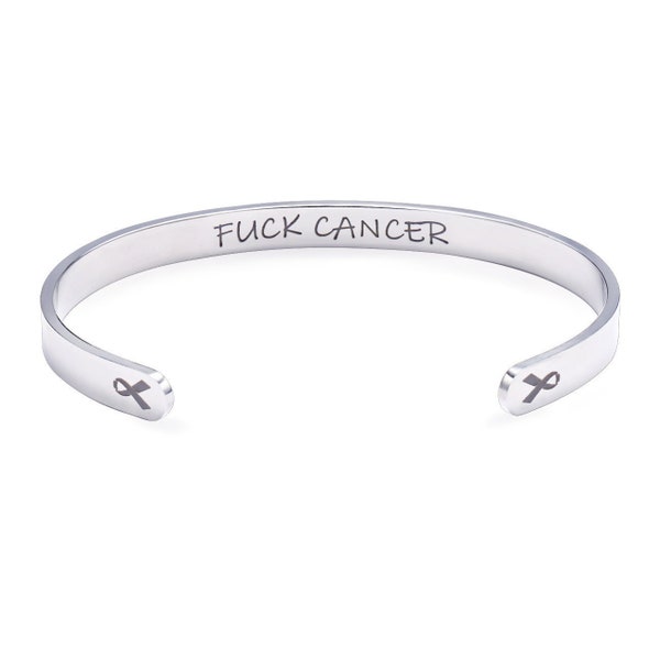 Fuck Cancer Motivational Cuff Bracelet