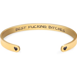 Best Fucking Bitches Cuff Bracelet Gold Color