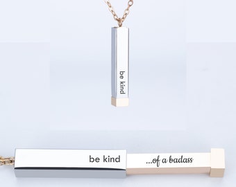 Be Kind of A Badass Hidden Message Necklace Funny Gift UK