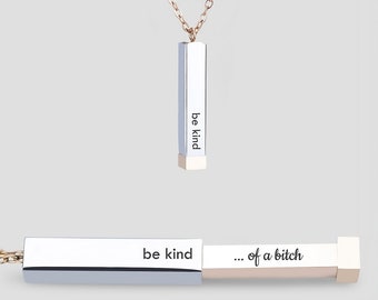Be Kind Of A Bitch Hidden Message Necklace Funny Best Friend Gift