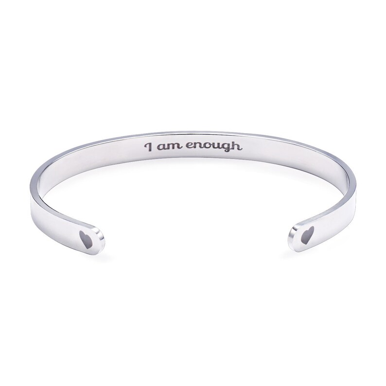 I Am Enough Motivational and Inspirational Cuff Mantra Bracelet image 3
