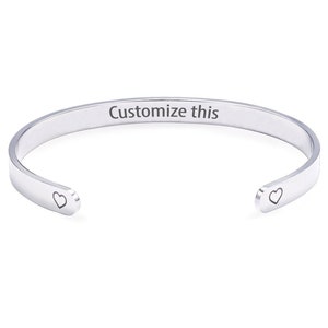Personalized Gift Hidden Message Cuff Bracelet