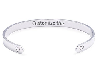 Personalized Gift Hidden Message Cuff Bracelet