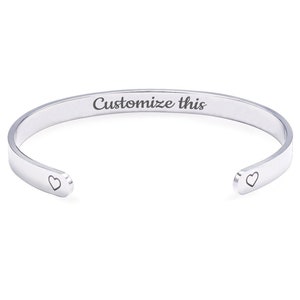 Personalized Hidden Message Cuff Bracelet image 1