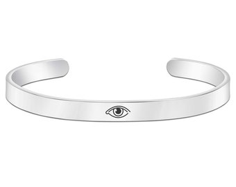 Eye Engraved Cuff Bracelet for Women