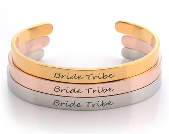 Bride Tribe Cuff Bracelet, Bachelorette Party Favors, Bridesmaid Gifts