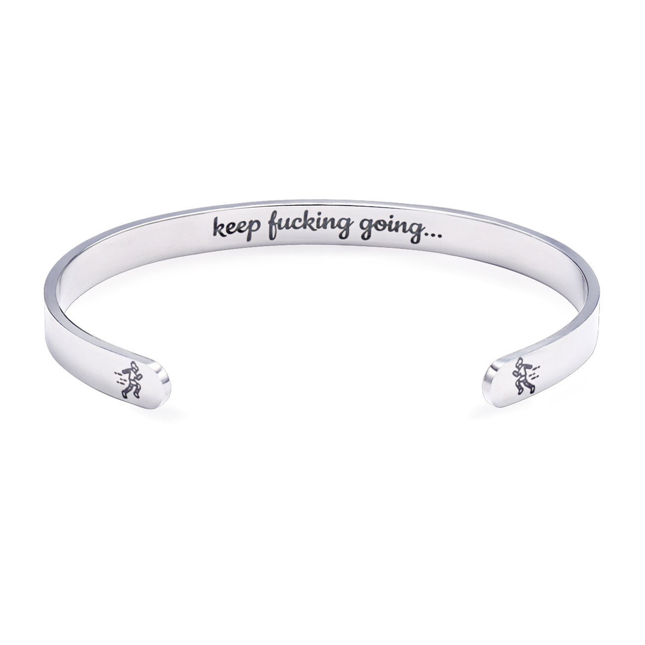Keep Fucking Going Cuff Bracelet - Your Choice of Metal Completely H Copper