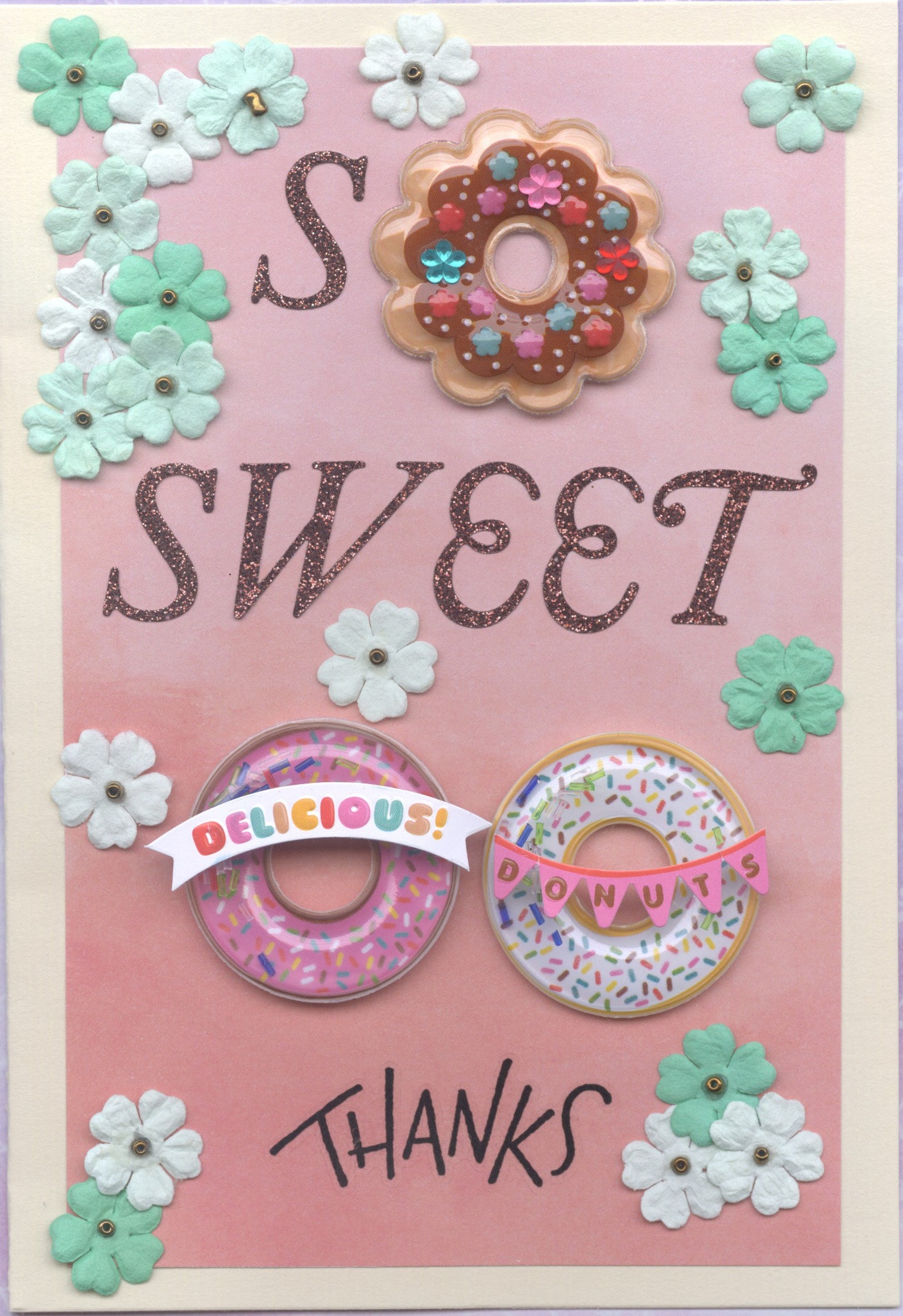 Thank You Greeting Card So Sweet Thanks Delicious Donuts Etsy