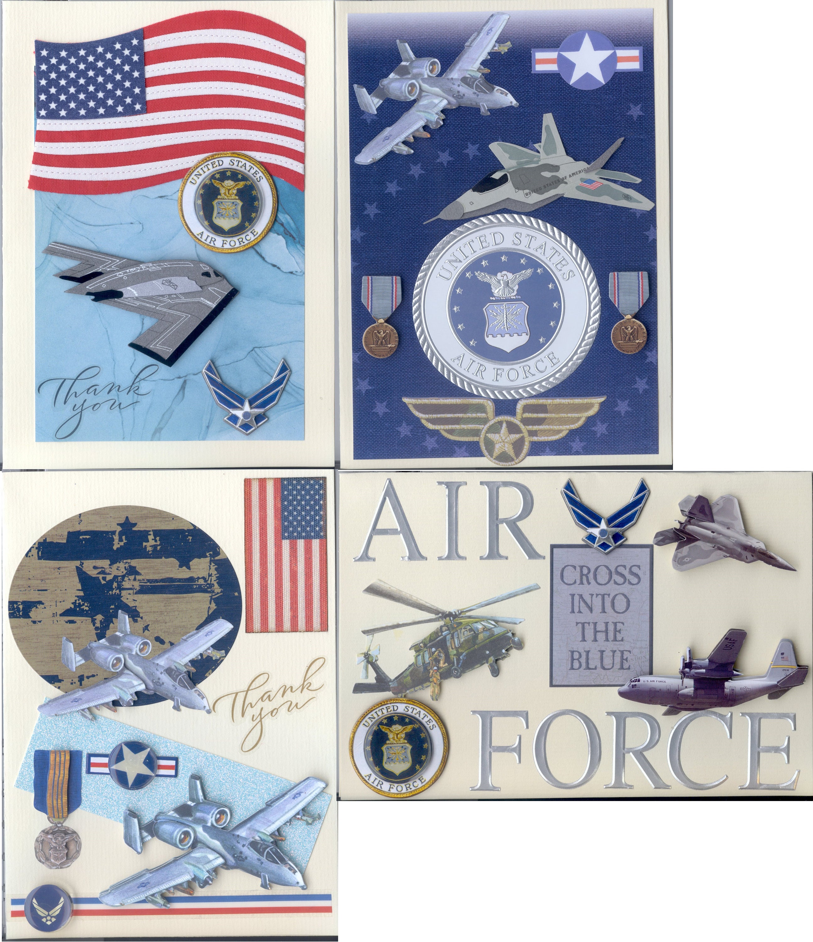Military Appreciation Thank-You Cards 4 card set Air Force | Etsy
