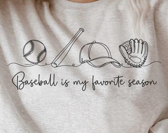 Baseball ist meine Lieblingssaison Png, Baseball Mama PNG, Line Art Minimalist Baseball Png, Baseball Spieltag Saison Sublimation Design Download