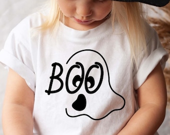 Boo Ghost SVG: Diseño de camiseta de Halloween, archivos de corte Cricut (descarga digital)