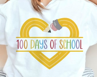 100 Days of School SVG, Teacher Shirt Cut Files (Digital Download)