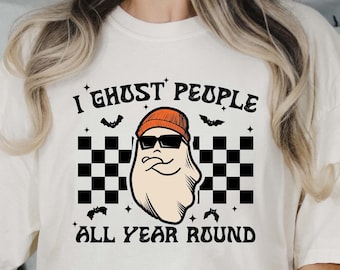 I  Ghost People All Year Round PNG SVG, Cool Ghost Halloween Svg, Halloween Svg, Halloween Png, Spooky Season Svg, Sublimation Design