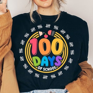 100 días de escuela SVG PNG, camiseta de maestro SVG, 100.° día de escuela Svg, niños Svg, regalo para maestro, archivos de corte para Cricut, diseño de sublimación
