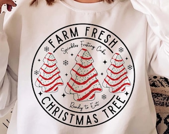 Farm Fresh Christmas Tree Cakes Svg, Christmas Cake Svg, Christmas gift idea, Merry Christmas Svg, png dxf Cut Files Cricut Silhouette