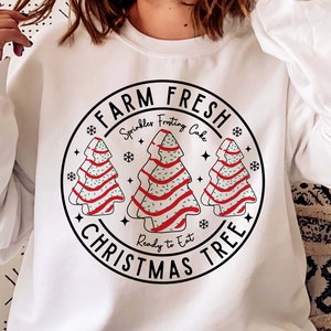Arbre de Noël frais ferme gâteaux Svg, Svg de gâteau de Noël, idée cadeau Noël, joyeux Noël Svg, png dxf couper des fichiers Cricut Silhouette