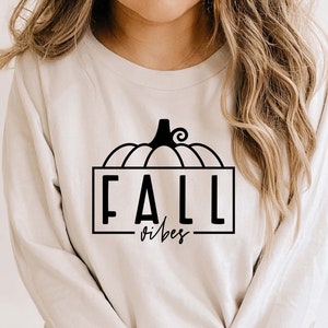 Fall Vibes Pumpkin SVG, Autumn Shirt Design, Thanksgiving Cricut Files (Digital Download)
