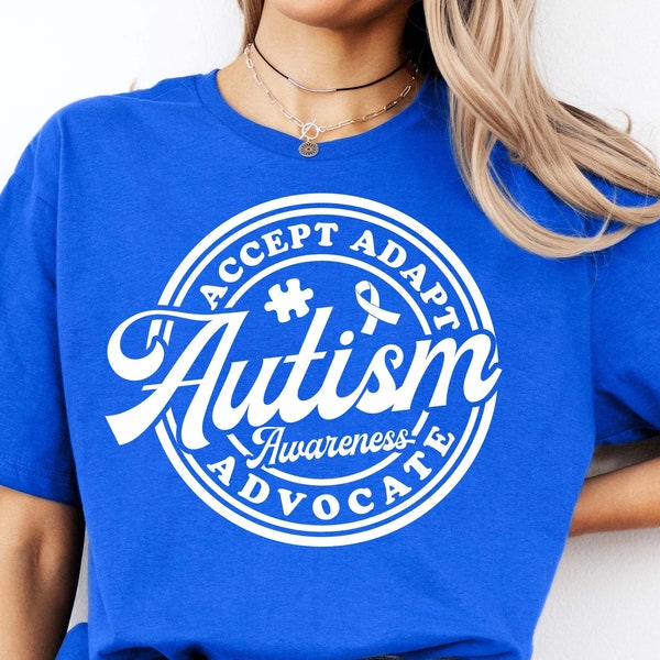 Autism Awareness SVG PNG, Accept Adapt Advocate SVG, In April we were Blue Cut Files Autism Quotes Sayings Svg, Autism Gifts Shirt Svg