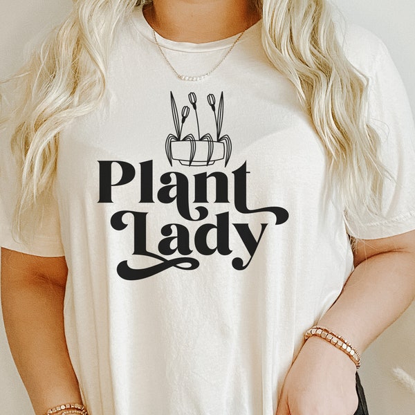 Plant Lady SVG, Maglietta da donna Boho, File di taglio Plant Mom (PNG, Dxf)