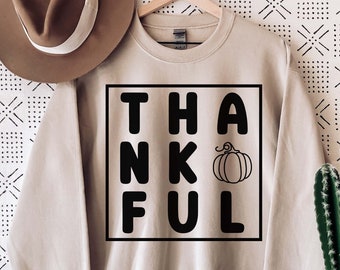 Thankful Pumpkin SVG, Thanksgiving Cut Files (Digital Download)