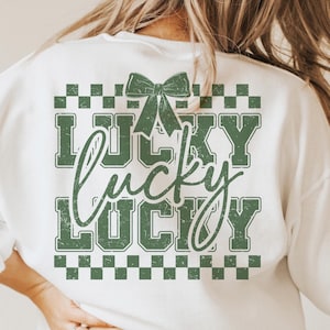 Lucky St.Patricks Day Coquette PNG SVG, St Patricks day Png, Shamrock png, Lucky clover Svg, St Patricks Gift Svg, Shamrock Svg, Sublimation