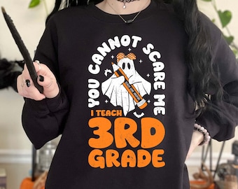 You Can't Scare Me I Teach 3rd Grade SVG PNG, Teacher Halloween Svg, Spooky Teacher Svg, Halloween Party School Svg, Sublimation Designs