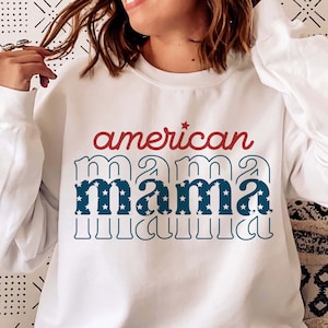 American Mama PNG SVG, SVG du 4 juillet, Svg du 4 juillet, chemise patriotique Svg, Svg de la fête de l&#39;indépendance, fichiers numériques par sublimation